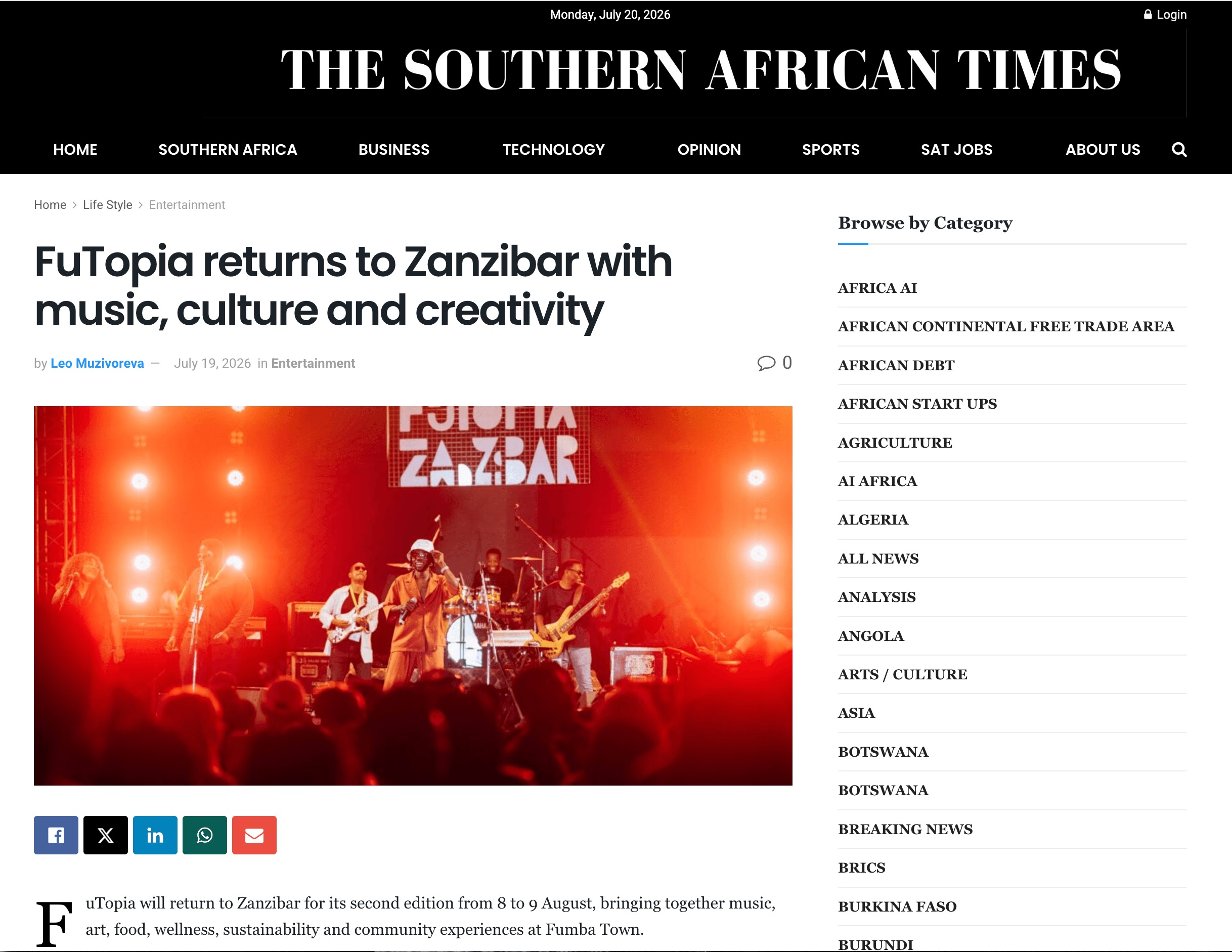 FuTopia in the South Africa Times! 